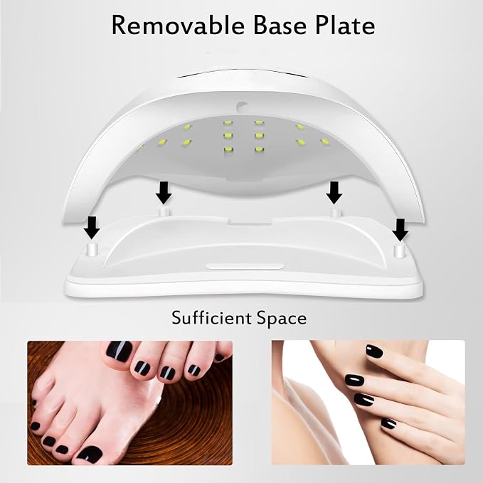 HVEST LED Nail Light for Gel Nails UV Lamp for Nails 150W Smart 4 Timers Nail Cure Lamp Nail Dryer for Gel Polish 45 Lamp Beads Fast Drying Professional Nail Supplies Nail Polish Dryer Lamp