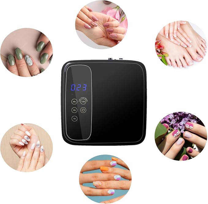 HVEST LED Nail Lamp, Cordless Charging UV Nail Lamp for Gel Nails, 15600Mah Smart LED Gel Nail Lamp,72W Nail Dryer for Beginner DIY Nail Art and Salon Manicurist Special Nail Tools