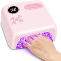 UV LED Nail Lamp for Gel Polish 72W Rechargeable Gel Nail Lamp Cordless Nail Dryer with Replaceable Light Board UV Light for Gel Nails for Home and Salon Use (Light Pink)