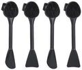 4 Pack Silicone Facial Cleansing Brush 4 in 1, Silicone Face Exfoliating Wash Scrub Brush Dual Face Double-Ended for Face Skincare and Massage (Black)