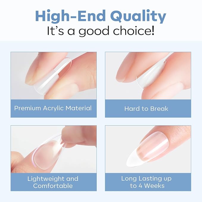 Modelones Medium Coffin Nail Tips Pre-shaped Soft Gel Fake Nails False Full | Fake Nails False Acrylic Clear Full Cover Press on Extension Kit Gel Manicure DIY at Home 216PCS 12Sizes