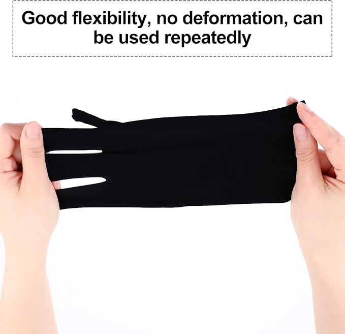 Syhood 3 Pair UV Gloves for Gel Nail Lamp Upf50+ UV Fingerless Protection Glove for Manicures Protect Hand from Sun Nail Lamp