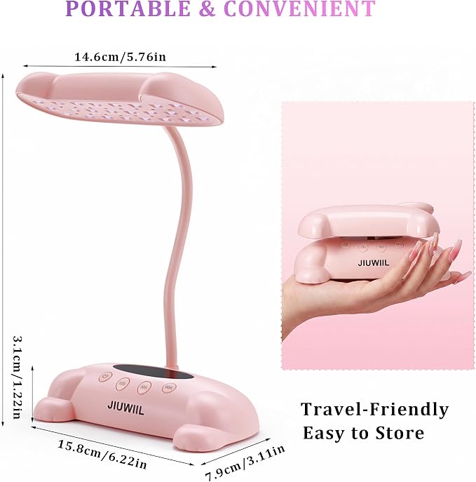 UV LED Nail Lamp,UV Light for Gel Nails with 24 Beads (Pink) | Curing lamp 3 Timer Nail Dryer, LCD Display, Auto Sensor, Fast Curing Goosenecks Lamp for Gel Polish for DIY at Home