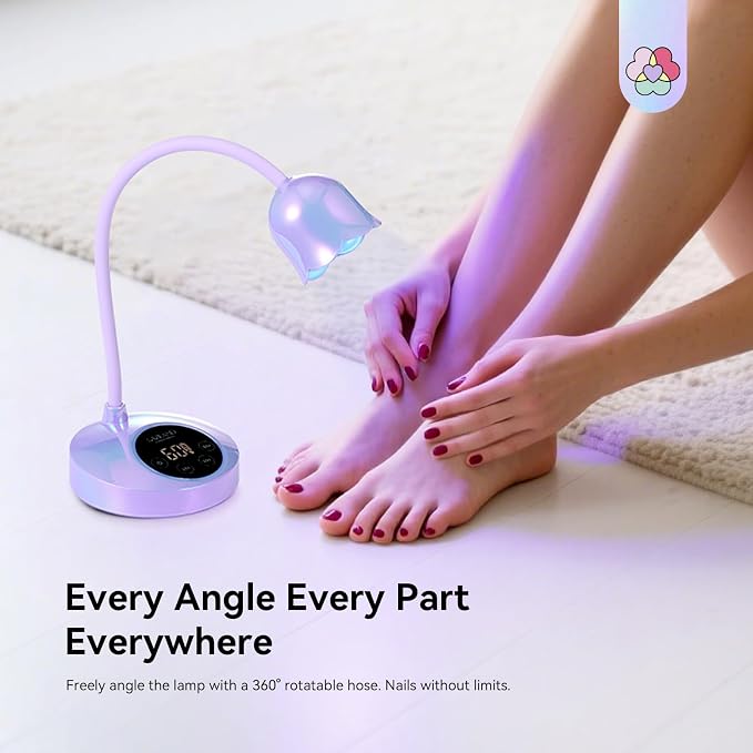 SAVILAND Advanced 30W UV Nail Lamp: Purple Gel Nail Lamp Cordless U V Light for Gel Nails Smart Sensor LED Flash Cure Lamp lampara led para uñas Profesional Gooseneck 8S Fast Cure Nail Salon Manicure