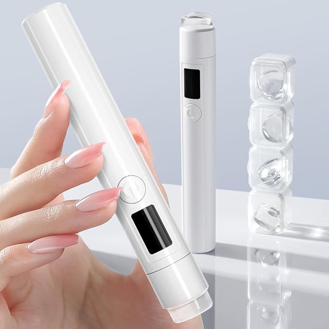 Mini UV Light for Nails,Portable Small Handheld UV Light for Gel Nails,Cordless Rechargeable Flash Cure Lamp,Squish Pen Gel Lamp with 4 Soft Tips 1 USB Cable,Nail Supplies/Tools