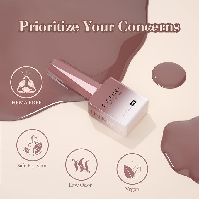 CANNI 9ML Jelly Gel Nail Polish Set, 6 Translucent Shades UV LED Soak Off | Smooth Application • Highly Pigmented • Glossy Finish • Long-Lasting Wear • Nail Art • Salon DIY Manicure • Easy Application