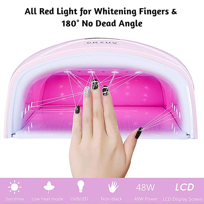 Rechargeable Faster Drying UV LED Nail Lamp, Gel Polish Light Nail Polish Curing LED Nail Dryer Automatic Sensor Professional Nail Light Suitable for Fingernails and Toenails
