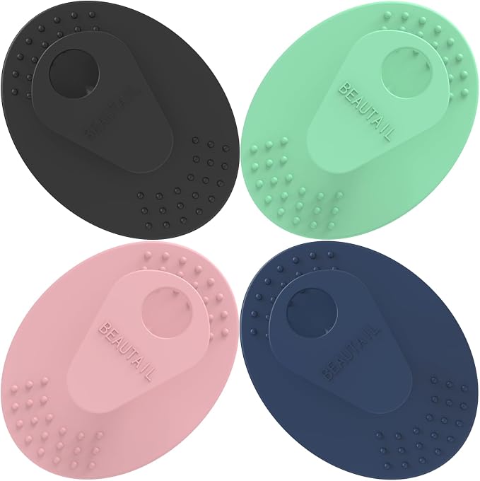 Silicone Face Scrubber 4 Pack, BEAUTAIL Manual Facial Cleansing Brush | Gentle Face Scrubber Exfoliator for Sensitive Skin, Skin Care Exfoliating Face Brush for Men and Women, Assorted Colors