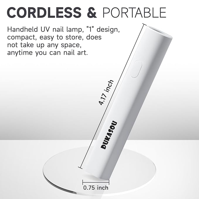Handheld UV Light for Gel Nails, Portable Mini Nail Light, LED Nail Polish Curing Lamps for Gel Polish, Cordless Rechargeable Nail Dryer with USB for Home DIY Nail Art