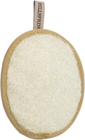 HILLSPRING Natural Loofah Pad, Exfoliating Body Scrubber, 1-Pack (Brown) | Double-Sided, Oval, Eco-Friendly, for Bath Shower SPA, Fast Drying