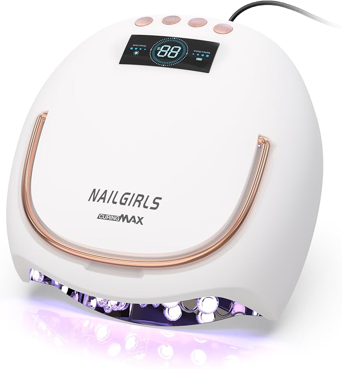 NAILGIRLS 80W UV LED Nail Lamp, Auto-Sensor LCD Display, UV Light for Gel Nails with 4 Timers Flash Cure for Gel Polish, Professional Nail Dryer Fast Curing Lamp Nail Art Tools for Women Girls，Plug-in