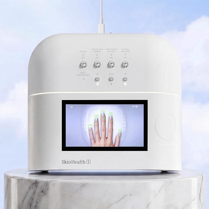 AI UV LED Nail Lamp for Gel Nails - ONAIL Professional Smart Nail Dryer with AI Nail Detection, Pain-Free Fast Curing 109 LEDs Skin-Safe UV Light, Salon Gel Nail Lamp White (Plug-in Version)