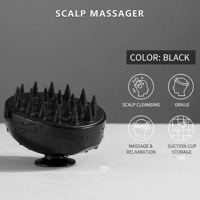 Magic Exfoliating Bath Sponge & Scalp Massager Set (2 Sponges, 1 Scrubber), Body Scrubber & Silicone Scalp Brush for Deep Cleansing, Dandruff Care & Relaxation