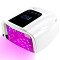 96W Rechargeable UV LED Nail Lamp, Cordless UV Light for Nails with LCD Display Auto Sensor, 4 Timer Setting and Smart Sensor Nail Dryer,Nail Cure Light with Removable Bottom(White)