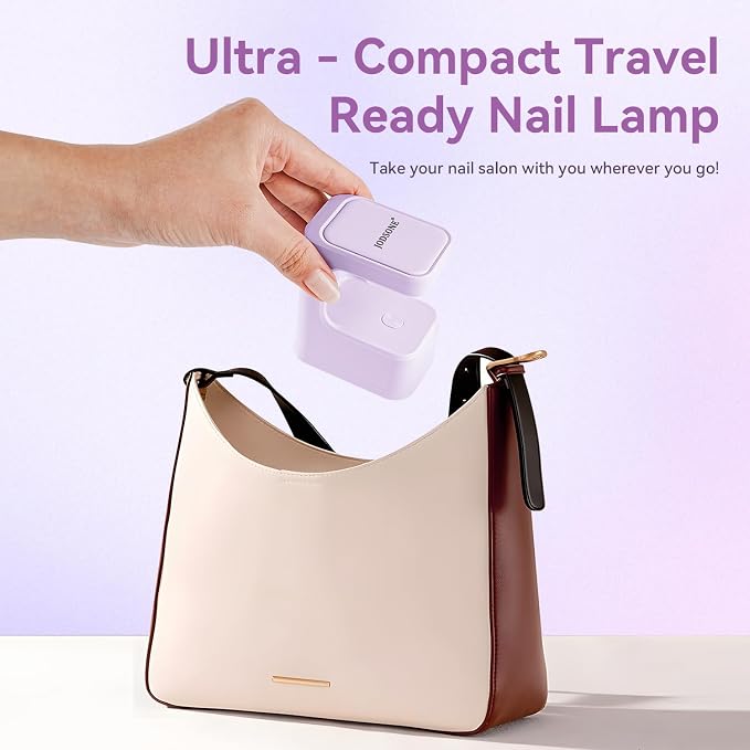 JODSONE U V Mini Nail Lamp 1500mAh Battery with Timer Cordless Portable LED Light Fast Curing for Gel Polish Purple