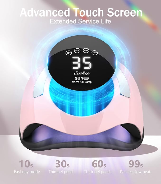 Easkep 120W UV Nail Lamp Kit - Gel Nails Dryer with UV Gloves