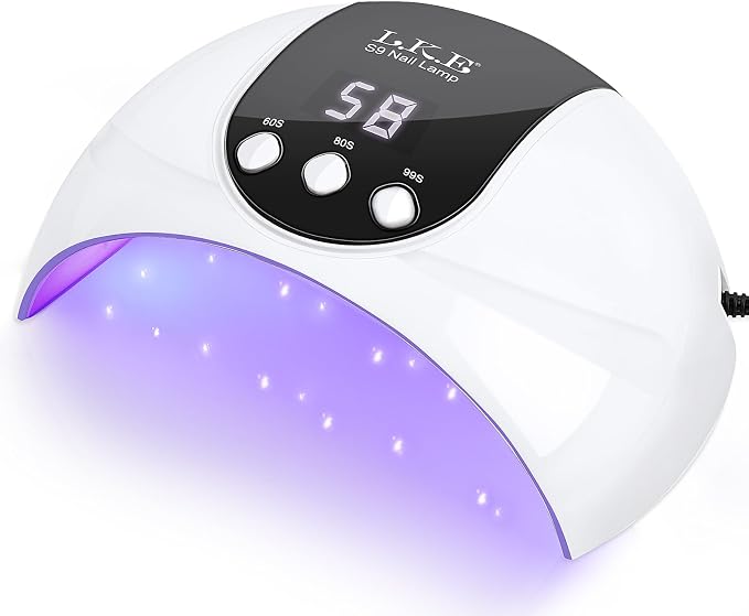 LKE 54W UV LED Nail Lamp, 3 Timers Fast Curing with Smart Sensor | Lightweight 18 Beads UV Nail Lamp for Home Travel