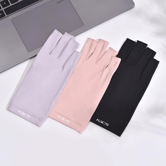 KADS UV Gloves for Nail Lamp,Professional UPF100+ UV Protection Gloves Fingerless Gloves Shield Skin from Sun and Nail Lamp