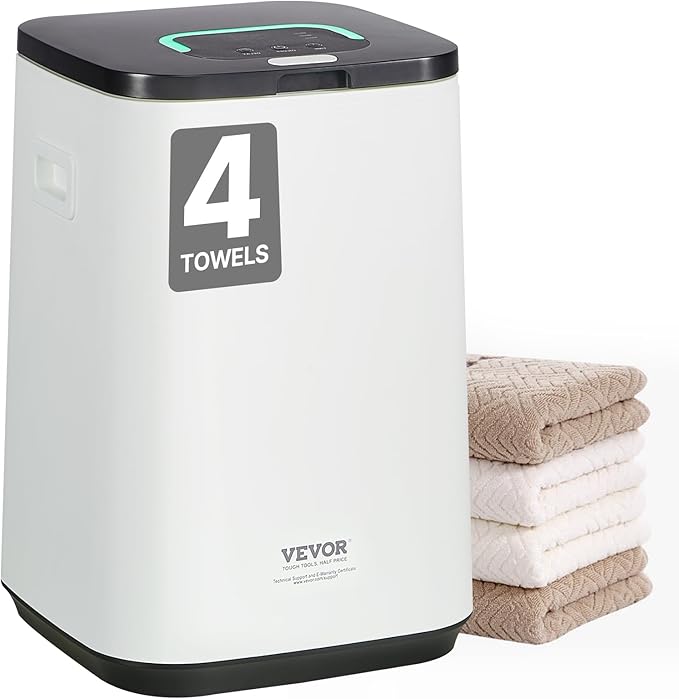 VEVOR Towel Warmers for Bathroom, Towel Warmer Bucket with Child Lock & High-Temp Indicator & 24H Delay Timer & Auto Shut Off Fits up to 4 Oversized Towels, Blankets, Clothes, Bathrobes and More