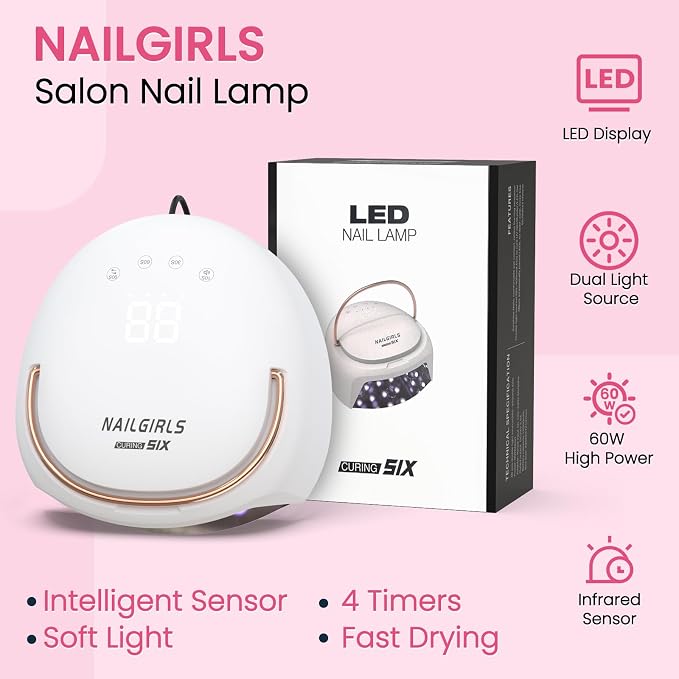 UV Nail Lamp NAILGIRLS Professional Nail Lamp Salon Fast Dryer Machine, UV Light for Gel Nails wiht 4 Timer Setting for Salon Manicures & Pedicures