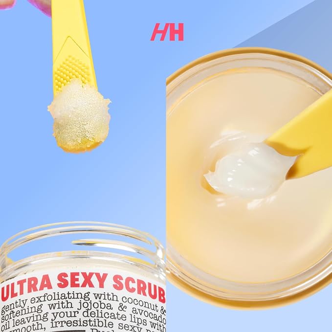 Handmade Heroes Lip Scrub Brush - Reusable Lip Exfoliator, 2pc | Gentle Exfoliant, Use with Sugar Lip Scrub, For Chapped, Dry and Dark Lips, Lip Scrubber Yellow