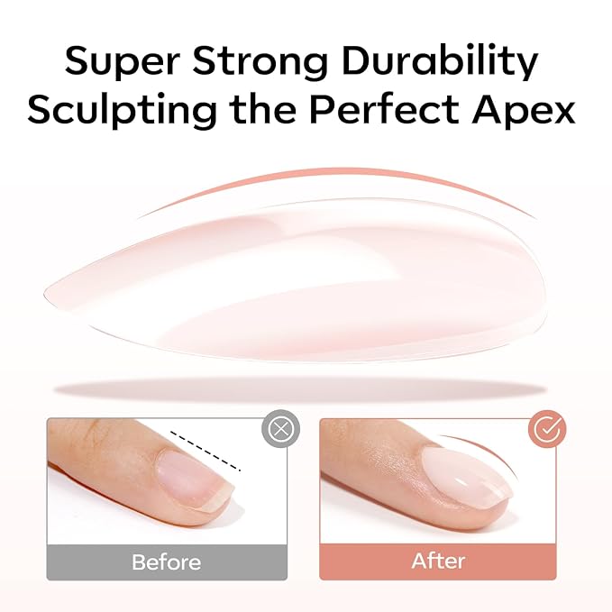 modelones Builder Rubber Gel Base Coat for Nails, Nude Pink Rubber Base Gel Nail Polish for Strengthen Apex Building Extension Protect Weak Nails Long Last U V Manicure Gift for Women