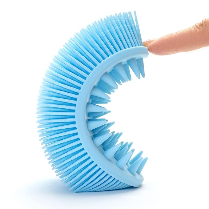 Premium Sensory Brushes for Kids or Autism,Soft Silicone Body Scrubber,2 in 1 Sensory Room Occupational Therapy,Silicone Loofah,Pets Shower Brush Bath Brush Shampoo Brush (3pcs(Spiked))