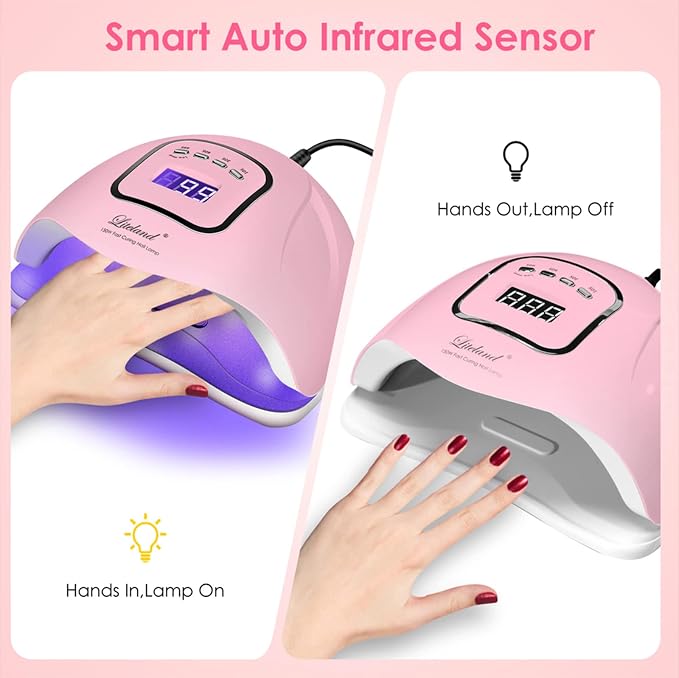 UV Gel Nail Lamp,150W UV Nail Dryer LED Light | for Gel Polish-4 Timers Professional Nail Art Accessories,Curing Toe Nails