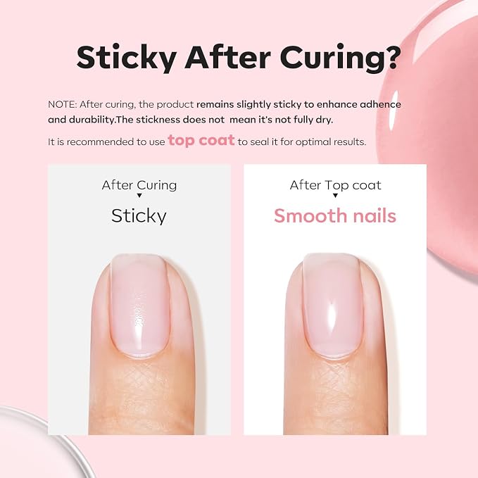 modelones Base Coat Builder Nail Gel, 2 Pcs Clear and Rose Nude Pink | Builder Nail Polish for Thickening Apex Building 8-in-One Rubber Color Base Polish Extend Gel LED Lamp Cured 10 ml DIY Salon