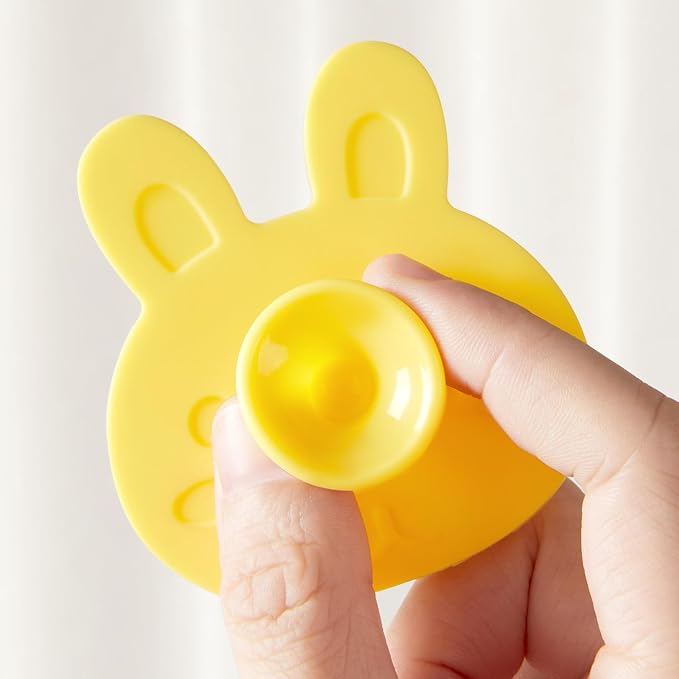 3 Pack Cute Soft Baby Bath Brush, Cradle Cap Brush, Silicone Scalp Massage Brush, Head Scrubber Baby Bath Essential for Dry Skin, Cradle Cap Treatment and Eczema, Exfoliating (Bunny)