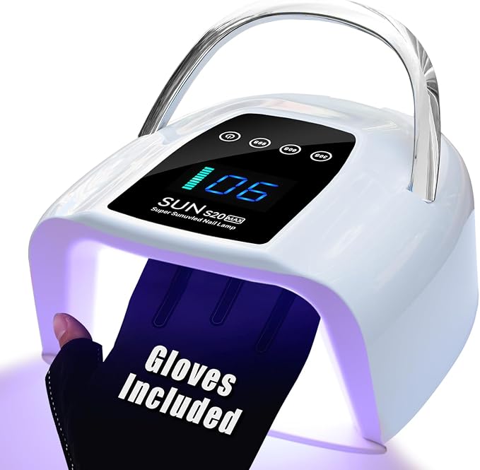 UV LED Nail Lamp Dryers Cordless 128W Portable Rechargeable UV Light for Gel Nails Polish Kit,Fast Curing Wireless Builder Gel Lamp with Sensor 3 Timer LCD Display 48 LED,Manicure Pedicure Art Tools