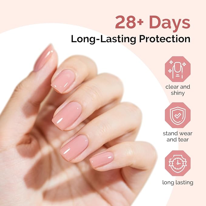 MelodySusie No Wipe Glossy Top Coat Base Coat Builder Gel 019 Set Long Lasting Shine Finish Soak Off UV LED Nail Lamp Nail Art Design Manicure Kit Perfect Gifts for Women Girls 3 Pcs 15ml