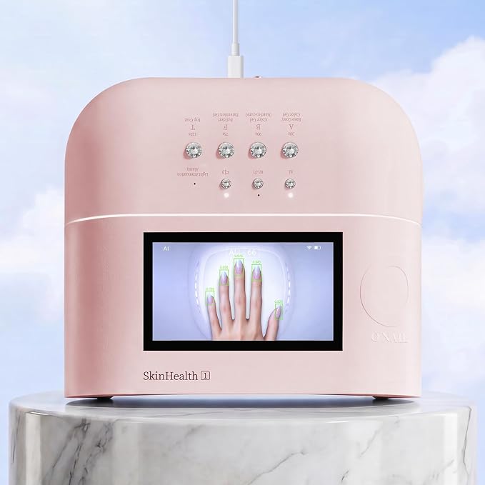 AI UV LED Nail Lamp for Gel Nails - ONAIL Professional Smart Nail Dryer with AI Nail Detection, Pain-Free Fast Curing 109 LEDs Skin-Safe UV Light, Salon Gel Nail Lamp Pink (Plug-in Version)