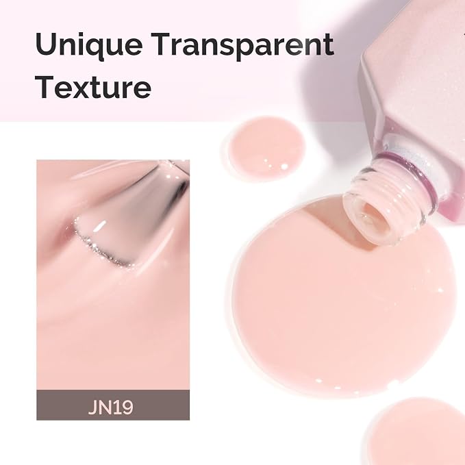 MelodySusie Nude Gel Nail Polish, 0.5Fl.oz Jeweliver Jelly Gel Polish Translucent Nude Nails Sheer Soak Off UV LED Light Cure Gift for Women Girls Nail Art Manicure DIY at Home JN19