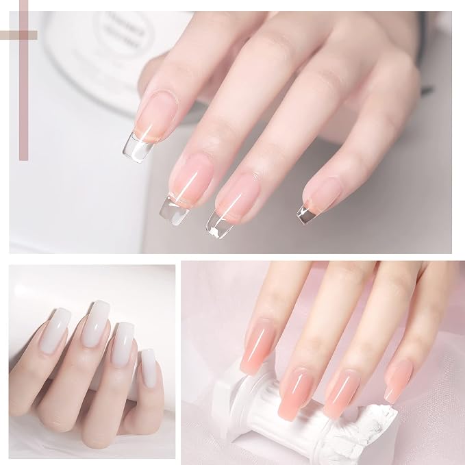 GAOY Poly Gel Nail Kit with U V Light, 6 Pcs Builder Gel Extension Kit for Beginners with Everything Nail Art DIY at Home