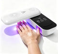 Compact Cordless UV Nail Lamp, 2‑in‑1 Gel Dryer & Nail Care Light with 4 Light Modes, Rotatable Panel & UV Protection Design, Portable LED Nail Light with 4 Modes ＆ Timer for Salon and Home