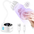 JODSONE Fast Curing U V Nail Lamp Portable and Flexible Gooseneck Lamp Rechargeable LED Dryer for Gel Polish, Auto Sensor & 4 Timers Ceramic White