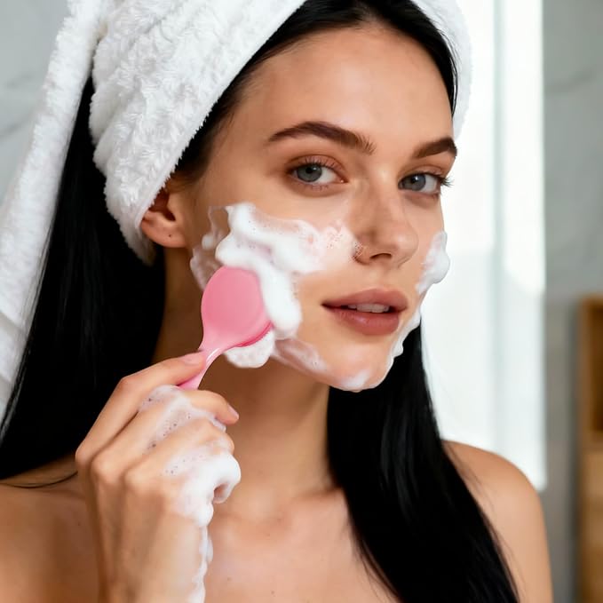 2 Pack Silicone Face Scrubber Manual Face Brush Skin Friendly Facial Cleansing Brush Exfoliator Cleanser Soft Brushes Waterproof Faces Wash Brushes Exfoliating Brushs for Blackheads Makeup Removal
