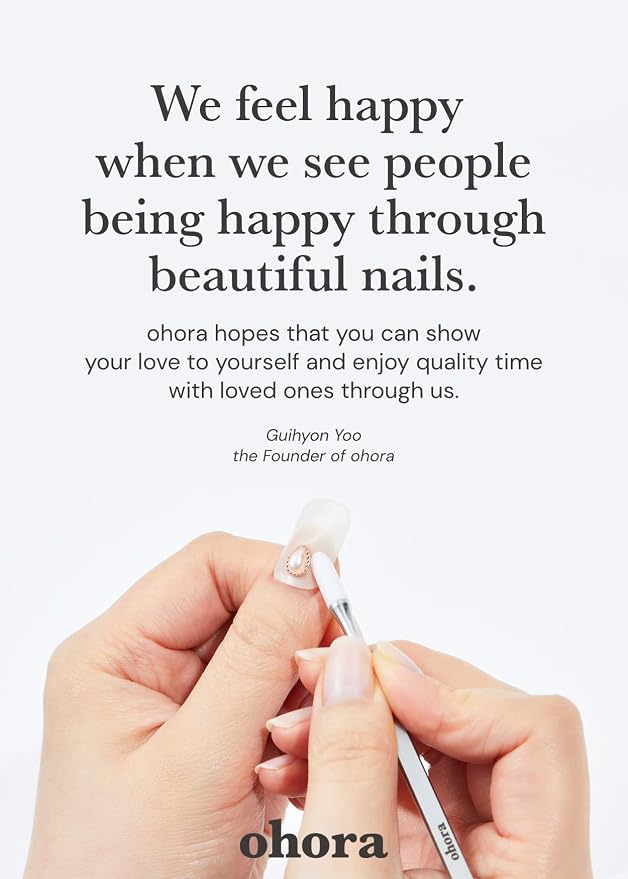 ohora Semi Cured Gel Nail Strips (N Cream Cotton) - White, Solid, Works with Any UV/LED Lamps, Salon-Quality, Long Lasting, Easy to Apply & Remove - Includes 2 Prep Pads, Nail File & Wooden Stick