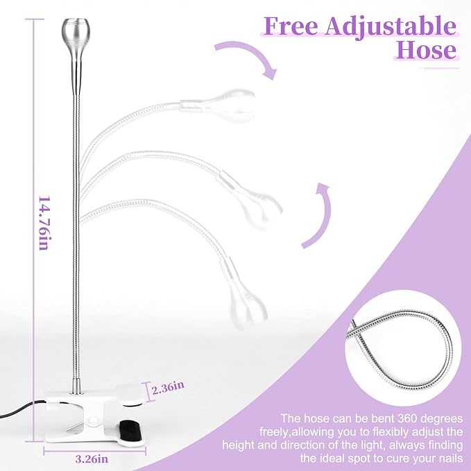Saviland Mini Nail LED Lamp – Flexible Rotatable USB Quickly Nail Dryer Gel Lamp for Nails with Securing Clip Led Light for Nails for Curing Gel Polish U V Nail Gels Manicure DIY | Securing clip design, USB powered, Fast curing, Salon use, DIY manicure...