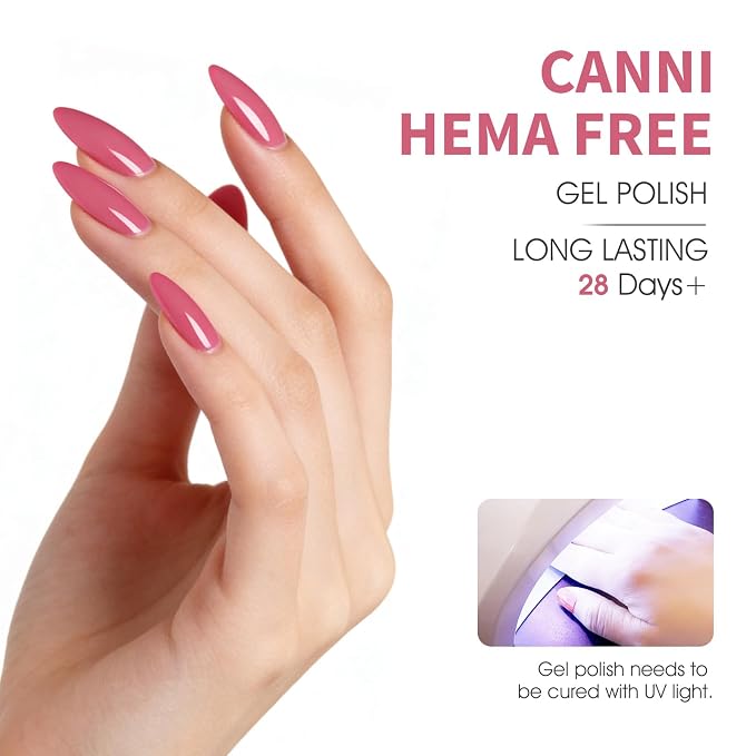 CANNI 9ML Gel Nail Polish Set, 6 Vibrant Shades UV LED Soak Off Gel Polish | Smooth Application • Highly Pigmented • Glossy Finish • Long-Lasting Wear • Nail Art • Salon DIY Manicure • Easy Application