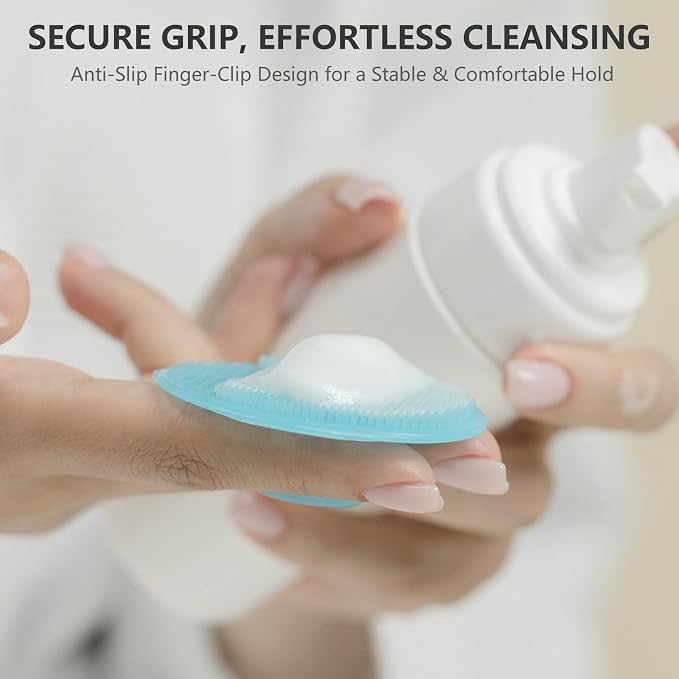 Silicone Face Scrubber 4 Pack, BEAUTAIL Manual Facial Cleansing Brush | Gentle Face Scrubber Exfoliator for Sensitive Skin, Skin Care Exfoliating Face Brush for Men and Women, Assorted Colors