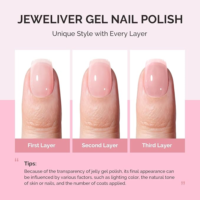 MelodySusie Jeweliver Gel Nail Polish, 0.5Fl.oz Pink Gel Polish Cream Color Soak Off UV LED Light Cure Gift for Women Manicure Nail Art DIY at Home B6615