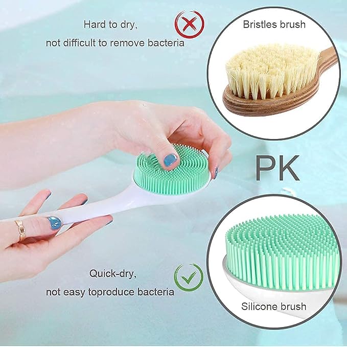 V-TOP 2 Pack Tub Stopper + Silcone Back Scrubber for Shower with Long Handle