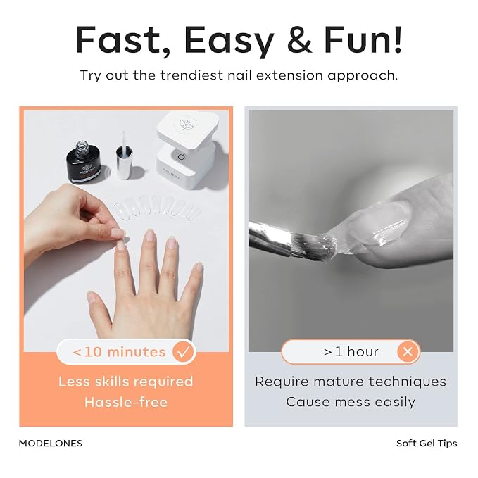 Modelones Short Coffin Nail Tips 510pcs Soft Fake Press On Nails Half Matte | Full Cover No Filed Stronger Press on for Manicure Extension Art DIY Salon 15 Sizes