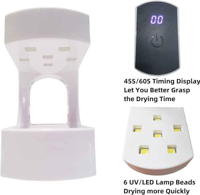 Mini LED Nail Lamp, 24W UV Light for Nails with Timer UV Lamp for Gel Nails Quicky-Dry Nail Light Portable USB Nail Dryer for Travel Manicure Art DIY Nail Art