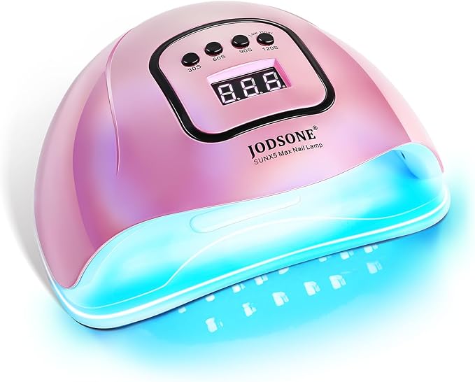 JODSONE Pink U V Nail Lamp for Gel Nail Polish Manicure Light with 4 Timers & Automatic Sensor Nail Dryer Curing LED Light