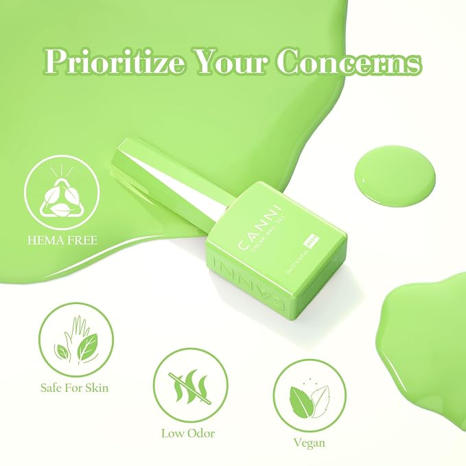 CANNI 9ML Gel Nail Polish Set, 6 Spring Shades UV LED Soak Off Gel Polish | Smooth Application • Highly Pigmented • Glossy Finish • Long-Lasting Wear • Nail Art • Salon DIY Manicure • Easy Application