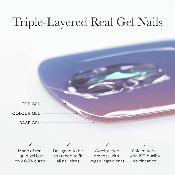 ohora Semi Cured Gel Nail Strips (N Cream Rose) - Brown, Solid, Works with Any UV/LED Lamps, Salon-Quality, Long Lasting, Easy to Apply & Remove - Includes 2 Prep Pads, Nail File & Wooden Stick