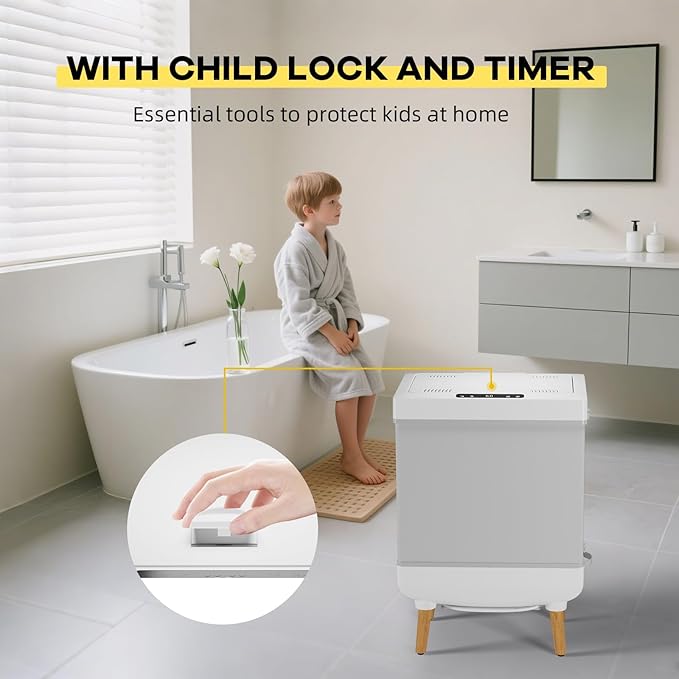 Large Towel Warmer for Bathroom Heated Towel Warmers Bucket, Auto Shut Off, Wood Handle, Fits 6 Oversized Towels, Bathrobes, Blankets, Clothes, for Spa, for Mother's Gifts